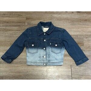 Levis Jean Jacket Girls Size S Blue Fade Long Sleeve Button Denim